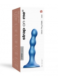 Голубая насадка Strap-On-Me Dildo Plug Balls size S - Strap-on-me - купить с доставкой в Череповце