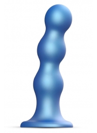 Голубая насадка Strap-On-Me Dildo Plug Balls size L - Strap-on-me - купить с доставкой в Череповце