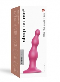 Розовая насадка Strap-On-Me Dildo Plug Beads size S - Strap-on-me - купить с доставкой в Череповце