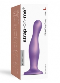 Фиолетовая насадка Strap-On-Me Dildo Plug Curvy size L - Strap-on-me - купить с доставкой в Череповце