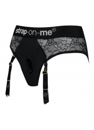 Черные трусики для насадок Diva Lingerie Harness - size S - Strap-on-me - купить с доставкой в Череповце
