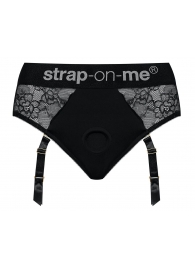 Черные трусики для насадок Diva Lingerie Harness - size S - Strap-on-me - купить с доставкой в Череповце