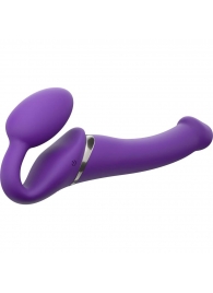 Фиолетовый безремневой вибрострапон Vibrating Bendable Strap-On - size L - Strap-on-me - купить с доставкой в Череповце