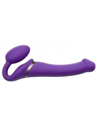 Фиолетовый безремневой вибрострапон Vibrating Bendable Strap-On - size L - Strap-on-me - купить с доставкой в Череповце