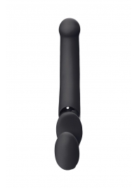 Черный безремневой вибрострапон Silicone Bendable Strap-On - size XL - Strap-on-me - купить с доставкой в Череповце