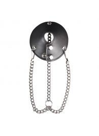Утяжка для мошонки из искусственной кожи с цепочками PARACHUTE BALL STRETCHER - BlueLine - купить с доставкой в Череповце