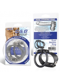 Двойное кольцо выносливости на пенис DUAL STAMINA RING - BlueLine - в Череповце купить с доставкой