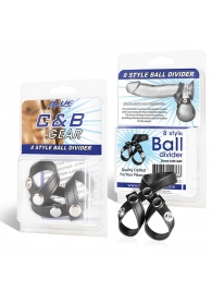 Разделитель мошонки из искусственной кожи на клепках 8 STYLE BALL DIVIDER - BlueLine - купить с доставкой в Череповце