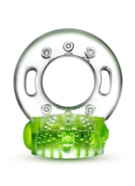 Зеленое эрекционное виброкольцо Arouser Vibrating C-Ring - Blush Novelties - в Череповце купить с доставкой
