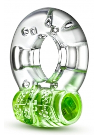 Зеленое эрекционное виброкольцо Arouser Vibrating C-Ring - Blush Novelties - в Череповце купить с доставкой