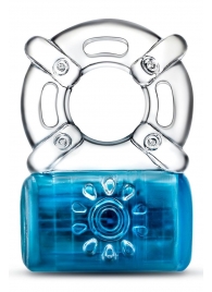 Синее эрекционное виброкольцо Pleaser Rechargeable C-Ring - Blush Novelties - в Череповце купить с доставкой