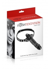 Черный кляп-фаллоимитатор Double Penis Gag - Fetish Tentation - купить с доставкой в Череповце