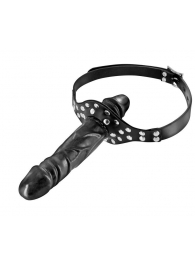 Черный кляп-фаллоимитатор Double Penis Gag - Fetish Tentation - купить с доставкой в Череповце