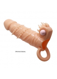 Телесная удлиняющая вибронасадка Penis Sleeve Connor - 17 см. - Baile - в Череповце купить с доставкой