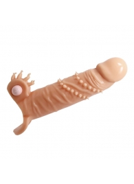 Телесная удлиняющая вибронасадка Penis Sleeve Connor - 17 см. - Baile - в Череповце купить с доставкой