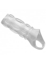 Насадка на пенис с кольцом для мошонки Clear Sensations Enhancer Sex Sleeve - 11,5 см. - XR Brands - в Череповце купить с доставкой