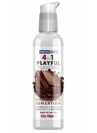 Массажный гель 4-в-1 Chocolate Sensation с ароматом шоколада - 118 мл. - Swiss navy - купить с доставкой в Череповце
