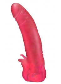 Розовая насадка для страпона с клиторальными лепестками - 18,5 см. - LOVETOY (А-Полимер) - купить с доставкой в Череповце