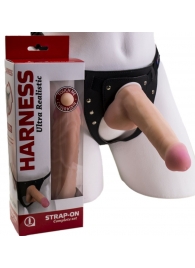 Страпон Harness из двух предметов: трусики с плугом и насадка-фаллос - 17 см. - LOVETOY (А-Полимер) - купить с доставкой в Череповце