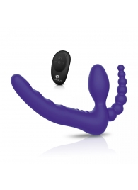Фиолетовый безремневой страпон с пультом ДУ 7’’ Remote Control Strapless - 24 см. - Pegasus - купить с доставкой в Череповце