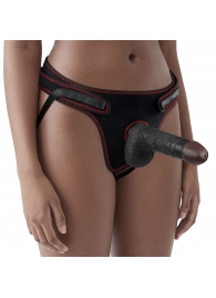 Женский темнокожий страпон Easy Strapon Set 7 Inch - 18 см. - Lovetoy - купить с доставкой в Череповце