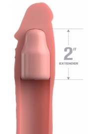Телесная насадка-удлинитель 2 Inch Silicone X-tension with Strap - 20,3 см. - Pipedream - в Череповце купить с доставкой