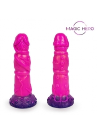 Розовый рельефный фантазийный фаллоимитатор - 20 см. - Bior toys - купить с доставкой в Череповце