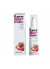 Съедобное согревающее массажное масло Love Me Tender Strawberry с ароматом клубники - 100 мл. - Love to Love - купить с доставкой в Череповце