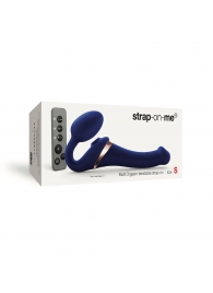Синий безремневой страпон Multi Orgasm Size S с клиторальной стимуляцией - Strap-on-me - купить с доставкой в Череповце