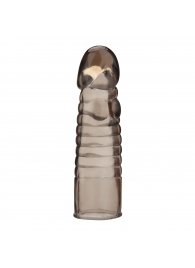 Дымчатая насадка-удлинитель Ribbed Realistic Penis Enhancing Sleeve Extension - 15,2 см. - BlueLine - в Череповце купить с доставкой