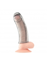 Текстурированная насадка на пенис Clear Textured Penis Enhancing Sleeve Extension - 16,5 см. - BlueLine - в Череповце купить с доставкой