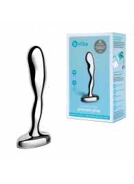 Стальной стимулятор простаты Stainless Steel Prostate Plug - 11,5 см. - b-Vibe - в Череповце купить с доставкой