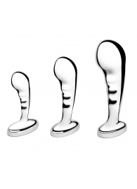Набор из 3 стальных стимуляторов простаты Stainless Steel P-spot Training Set - b-Vibe - в Череповце купить с доставкой