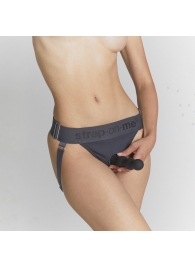 Серые трусики для фиксации насадок Strap-on-me Harness Lingerie Unique - Strap-on-me - купить с доставкой в Череповце
