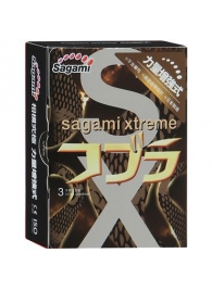 Суженные к основанию презервативы Sagami Xtreme COBRA - 3 шт. - Sagami - купить с доставкой в Череповце