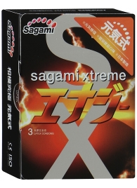 Презервативы Sagami Xtreme ENERGY с ароматом энергетика - 3 шт. - Sagami - купить с доставкой в Череповце