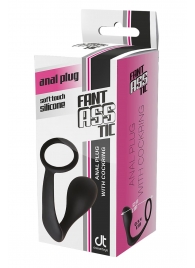 Черное эрекционное кольцо с анальной пробкой Anal Plug With Cockring - Dream Toys - в Череповце купить с доставкой