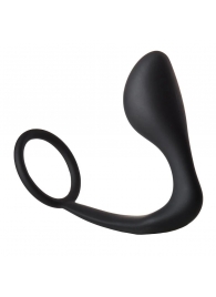 Черное эрекционное кольцо с анальной пробкой Anal Plug With Cockring - Dream Toys - в Череповце купить с доставкой