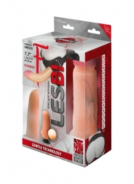 Телесный страпон Harness LESBI с вагинальной пробкой - 16,5 см. - LOVETOY (А-Полимер) - купить с доставкой в Череповце