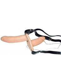 Телесный женский страпон с вагинальной пробкой Strap-On Duo - 15 см. - Orion - купить с доставкой в Череповце