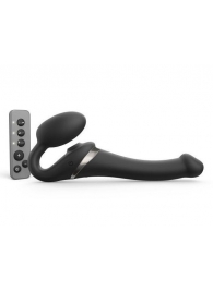 Черный безремневой страпон Multi Orgasm Size S с клиторальной стимуляцией - Strap-on-me - купить с доставкой в Череповце