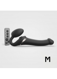 Черный безремневой страпон Multi Orgasm Size M с клиторальной стимуляцией - Strap-on-me - купить с доставкой в Череповце