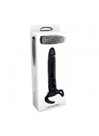 Чёрная насадка-фаллос для двойного проникновения INFLATABLE DILDO SLIM DONG  - 13,5 см. - Toyz4lovers - в Череповце купить с доставкой
