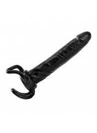 Чёрная насадка-фаллос для двойного проникновения INFLATABLE DILDO SLIM DONG  - 13,5 см. - Toyz4lovers - в Череповце купить с доставкой