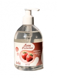 Лубрикант на водной снове Love Protection Strawberry с ароматом клубники - 300 мл. - Lola Games - купить с доставкой в Череповце