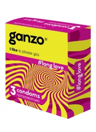 Презервативы с анестетиком для продления удовольствия Ganzo Long Love - 3 шт. - Ganzo - купить с доставкой в Череповце
