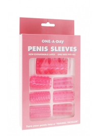 Набор из 7 розовых насадок на пенис ONE-A-DAY PENIS SLEEVES PINK - Seven Creations - в Череповце купить с доставкой