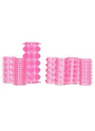 Набор из 7 розовых насадок на пенис ONE-A-DAY PENIS SLEEVES PINK - Seven Creations - в Череповце купить с доставкой