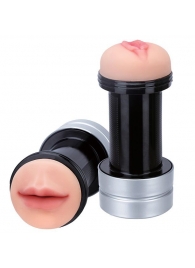Двусторонний мастурбатор REALSTUFF 2 IN 1 HUMMER MOUTH   VAGINA - ротик и вагина - Dream Toys - в Череповце купить с доставкой