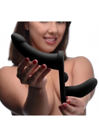 Черный вибрострапон Double Take 10X Double Penetration Vibrating Strap-on Harness - XR Brands - купить с доставкой в Череповце